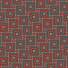 Square grid texture. Pythagorean tiling motif. Seamless pattern design with classic ornament. Geometric background