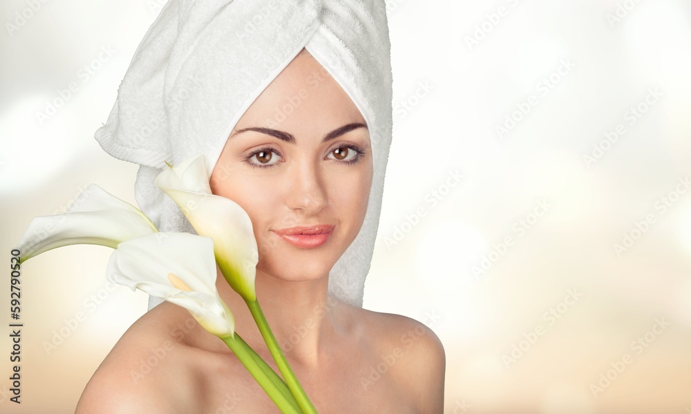 Canvas Prints beautiful young woman with clean skin