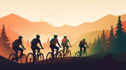 Fototapeta na wymiar Tour de France, bicycle race, sport, vector illustration. Generative AI