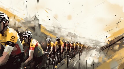 Tour de France, bicycle race, sport. Generative AI