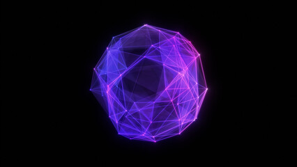 Abstract technology sphere background from lines and dots. Geometrical backdrop