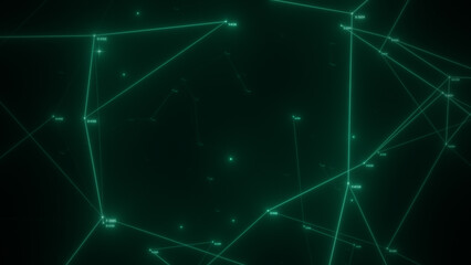 Fototapeta premium Abstract technology background from animated lines and dots. Geometrical backdrop