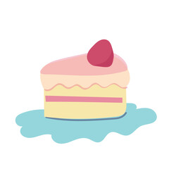 かわいいいちごのショートケーキのイラスト