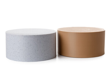 Decorative podiums isolated on white background