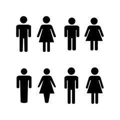 Man and woman icon vector illustration. male and female sign and symbol. Girls and boys