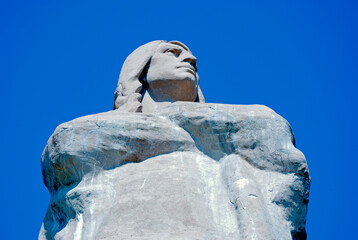 Lowden State Park, Illinois, USA. September 19, 2007. A statue created by Lorado Taft as a tribute to Native Americans. Specifically the statue is a Black Hawk.