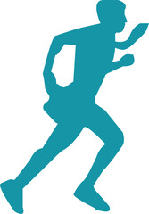 silhouette of a business man in a tie running