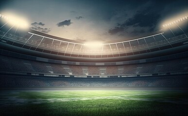 Fototapeta na wymiar Football stadium Generative AI
