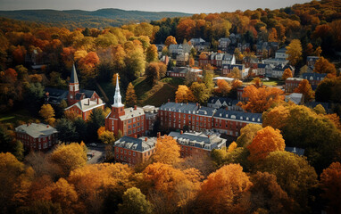 Captivating Hanover: Fall Foliage Charm - generative ai - obrazy, fototapety, plakaty