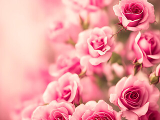 Fototapeta premium Rose flower with copy space. Generative ai