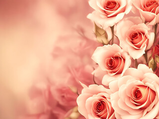 Obraz premium Rose flower with copy space. Generative ai