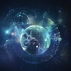 Obraz premium The impact of data science and digital marketing on global business.Smart business, global economy growth, stock market, banking, financial, and data exchange on a global network. generative ai