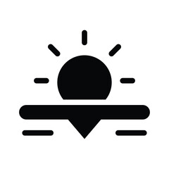 sunset solid icon illustration vector graphic