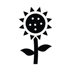 Obraz premium sunflower solid icon illustration vector graphic