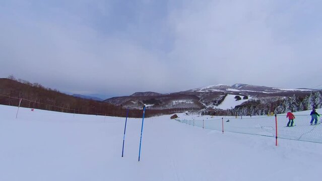 スキー競技GSL　ポールレース360度カメラ
