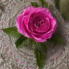 Kunstvolle Romantik: Eine rosa Rosenbl&uuml;te | AI-Art