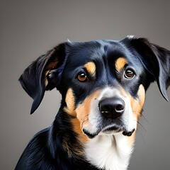 Hund blickt zu seinem Herrchen | AI-Art