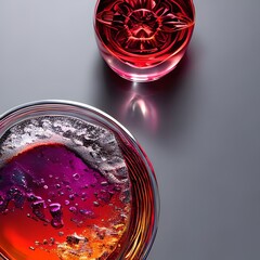 Tanz der Perlen: Zwei Gl&auml;ser sprudelnder Rotweins | AI-Art