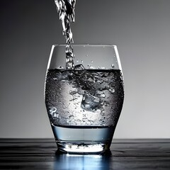 Quelle der Energie: Frisches Mineralwasser flie&szlig;t ins Glas | AI-Art