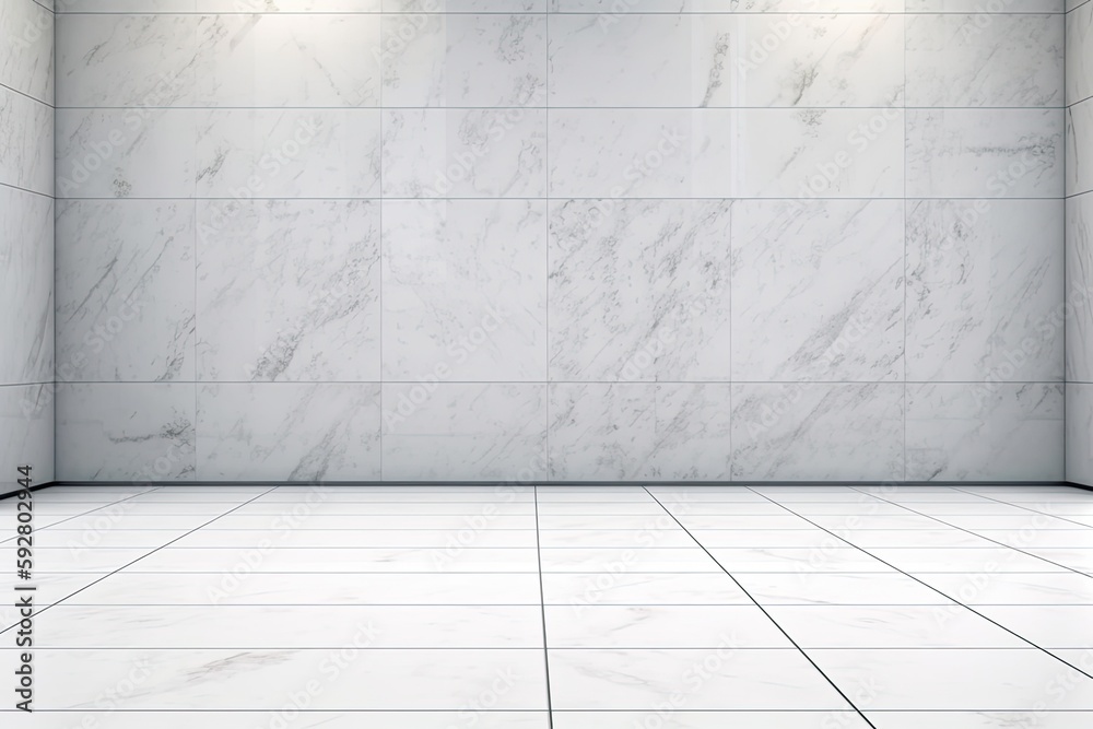 Wall mural an Empty Room with Elegant Marble Walls and Floor. Generative AI