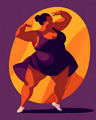 illustration of a girl dancing