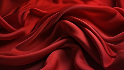 Fototapeta na wymiar Spectacular photograph of bright red fabric that simulates sand dunes, detailed in fabric texture, Generative IA
