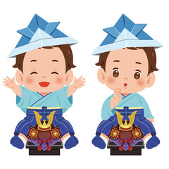 兜と袴の赤ちゃん　男の子2