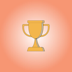 gold trophy with gradient background