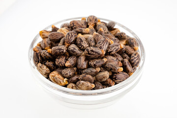 Organic castor seeds and fruits - Ricinus communis