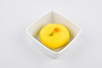 Bangladesh sweet sandesh in bowl isolated on white background