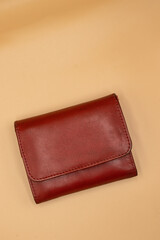 Leather wallet on the isolated background.