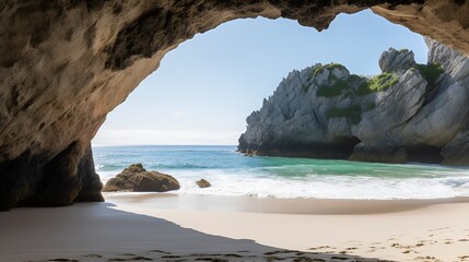 beach and rocks cave