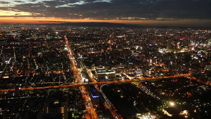 Fototapeta na wymiar 大阪高層ビルからの眺め