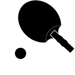 Bat and ball ping pong  silhouette