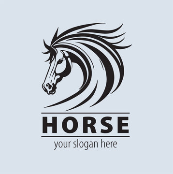 Vector horse elegant logo symbol