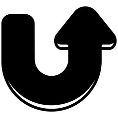 u turn glyph icon