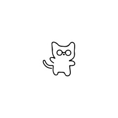 vector illustration of a cute cat wearing glasses