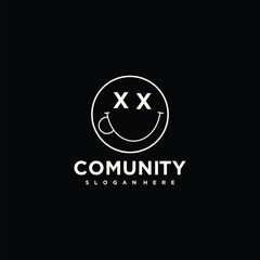 Comunity logo design unique concept smile inspiration