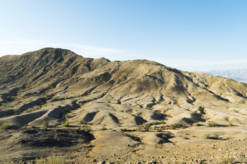 Fototapeta na wymiar Fotografía de el cerro del cien pies, en Baja California.