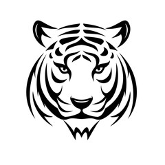 A tiger head design isolated on transparent background. Wild Animals.
