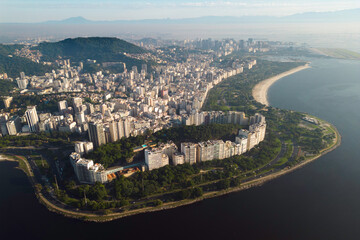 Aerial View of Flamengo Park and Buildings in Rio de Janeiro