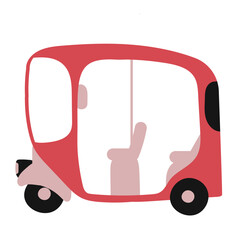 childish ricksaw hand drawn vector transportation