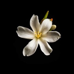 Fototapeta na wymiar Minimalist Jasmine Flower on Black Background | Generative AI Illustration