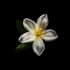 Close-up of Jasmine Blossom on Black | Generative AI Image