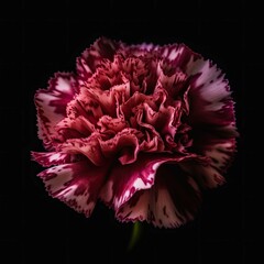 Obraz premium Elegant Carnation Flower Isolated on Black | Generative AI Design