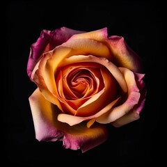 Minimalist Rose Flower on Black Background | Generative AI Illustration