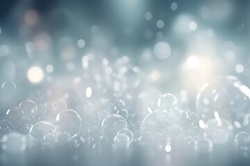 transparent bubbles with blue asbtract background