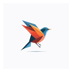 Flying Wings Bird Logo simple minimalist abstract design vector template. Bird logo design
