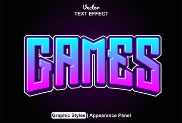 games text effect with blue color graphic style editable.