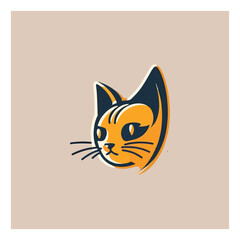 Cute cat cartoon, vector illustration